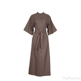 Grey Mosaic Belted Dress