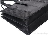 Bottega Veneta Black Intrecciato Leather & Python Handbag