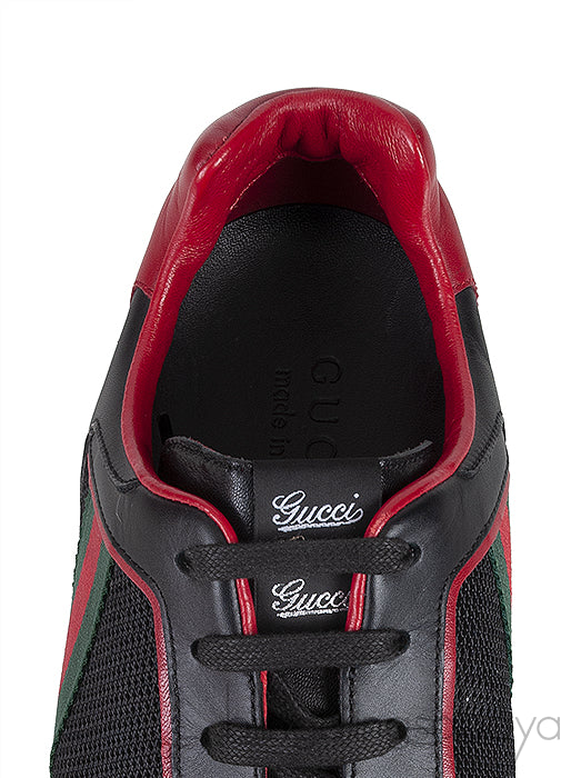 Mesh Fabric Leather Vintage Tennis Web Sneakers