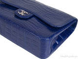 Classic Blue Iris Crocodile Jumbo Flap Bag
