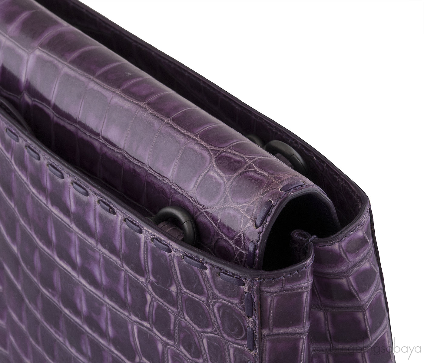 Purple Crocodile Handbag