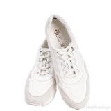 Loro Piana My Wind White Microfibre and Grey Suede Sneakers