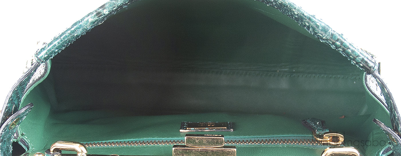 Fendi Peekaboo Medium Green Python Bag