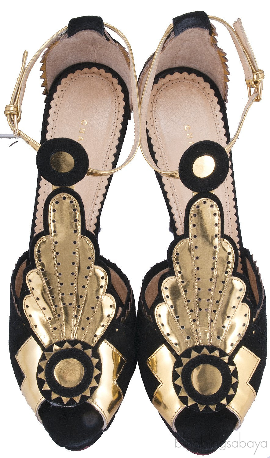 Sunset Art Deco Suede Pump
