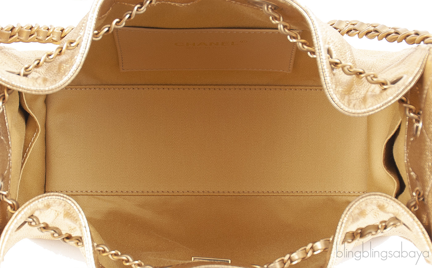 Chanel 25 Mini Gold Metallic Grained Leather GHW
