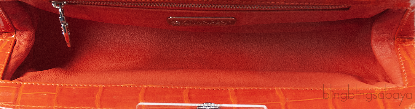 KWANPEN KP Homage Orange Trace Crocodile Long Clutch