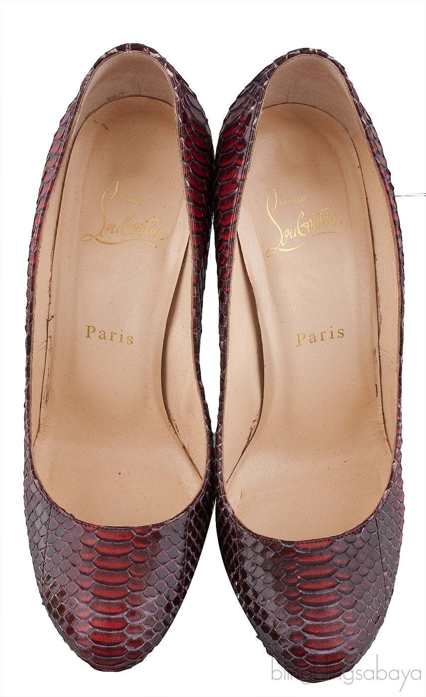 Ombre Red Python Heels
