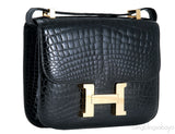 Constance Vintage Black Crocodile