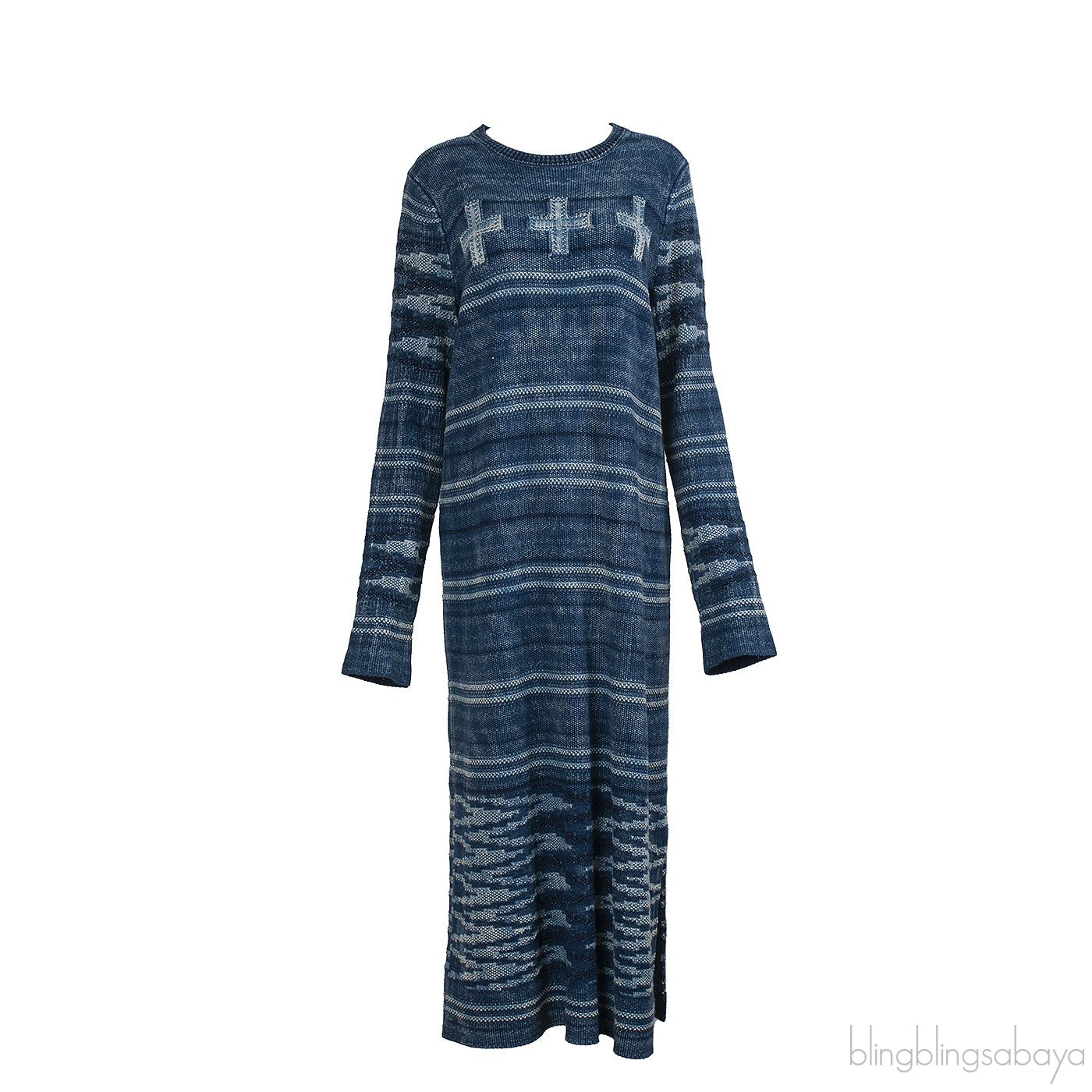 PRL x Naiomi Glasses Blue Knit Jumper Dress