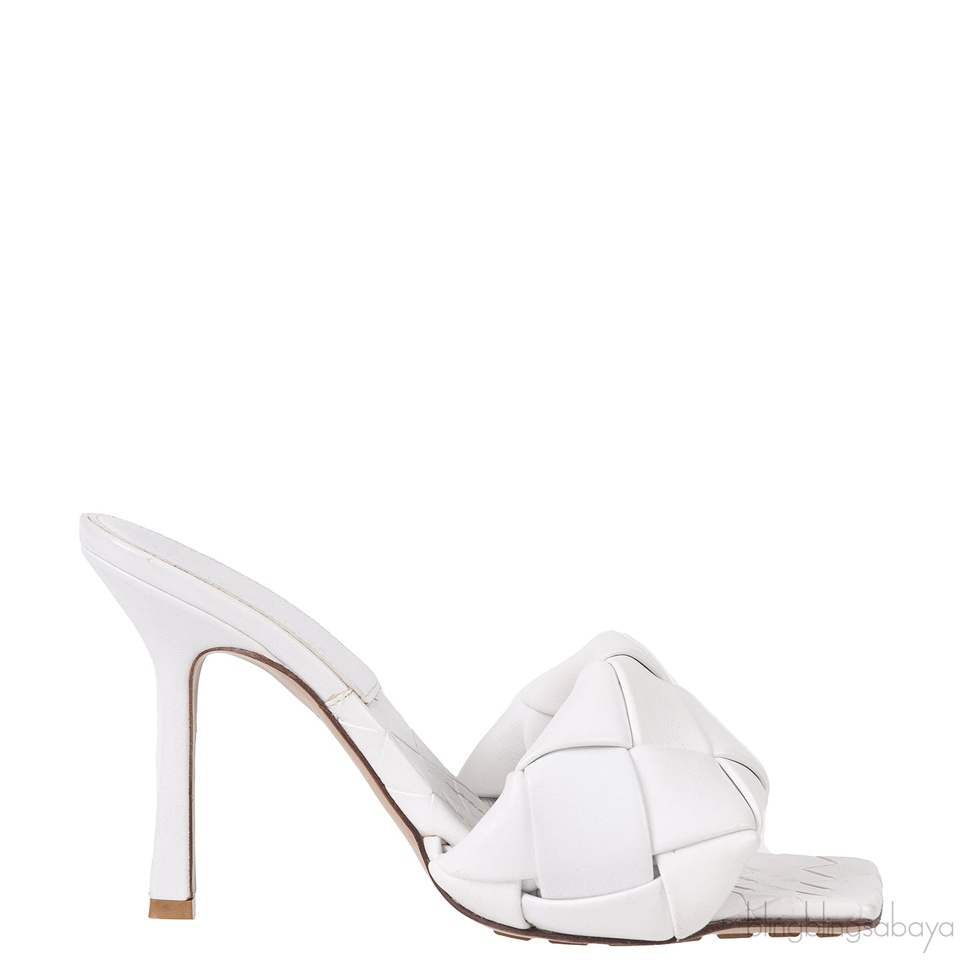 Bottega Veneta White Lido Intrecciato Mules 38