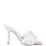 Bottega Veneta White Lido Intrecciato Mules 38