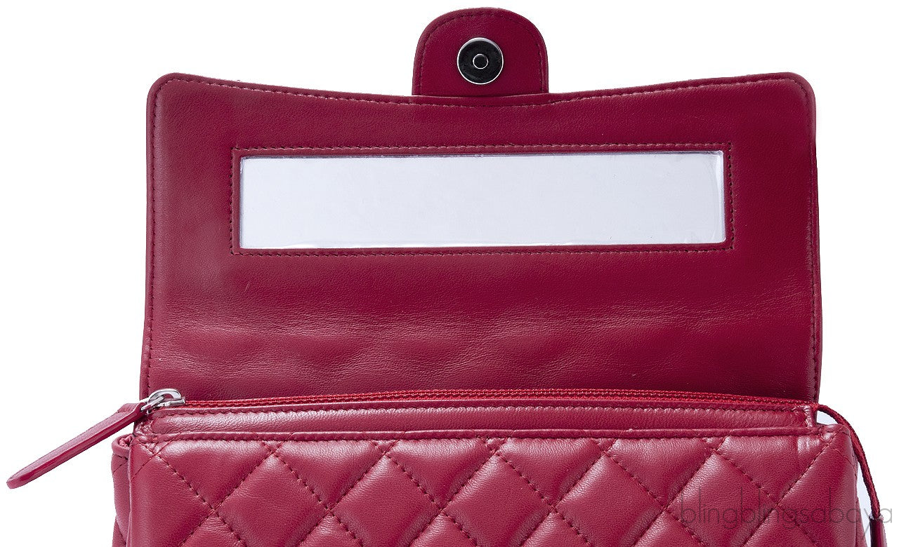 Red Quilted Cosmetic Pouch