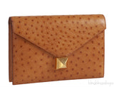 Hermes Vintage Medor Gold Ostrich Clutch