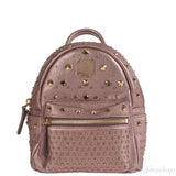 Metallic Leather Studded Mini Backpack