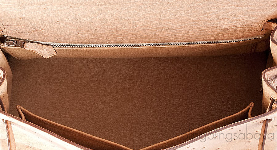 Kelly 28 Natural Gold Ostrich