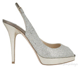 Champagne Glitter Mesh Slingback