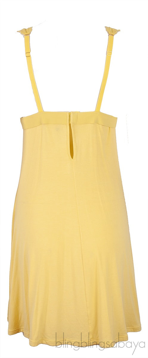 Audrey Yellow V-neck Camisole Dress