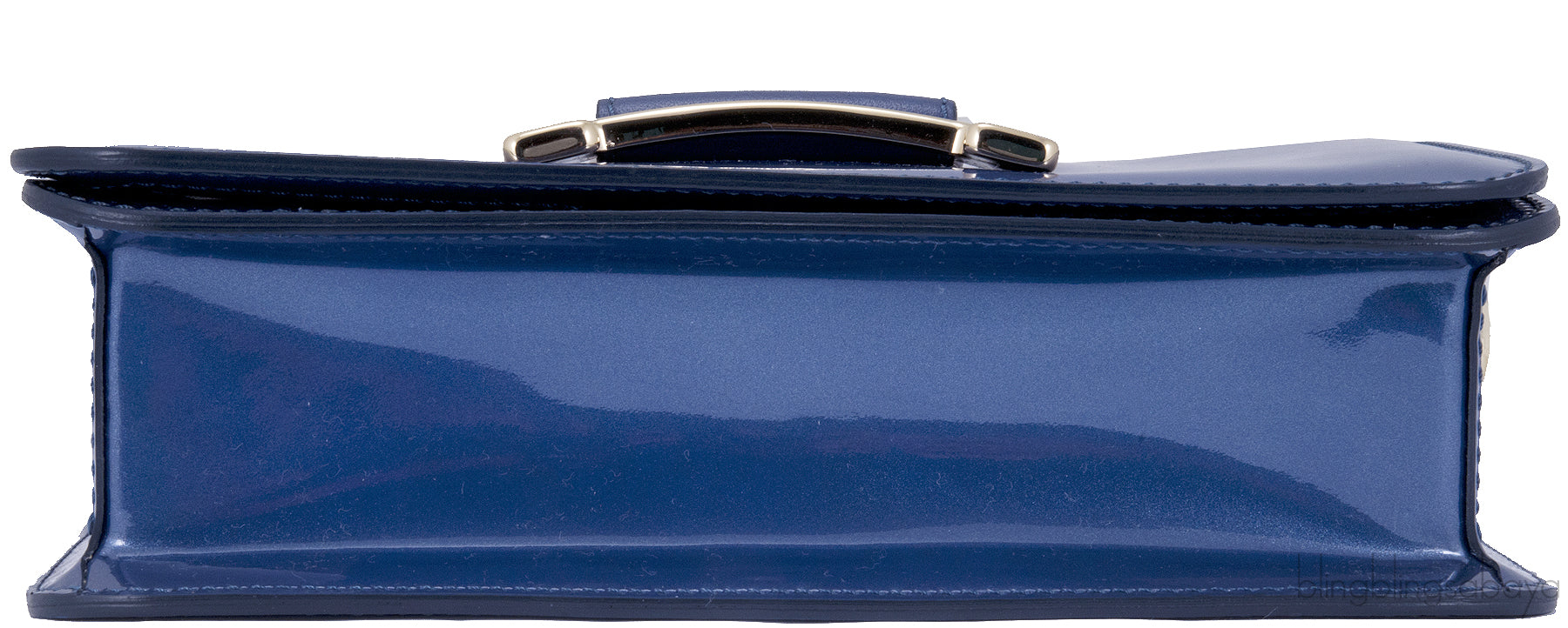 Navy Blue Patent Cross-body Bag