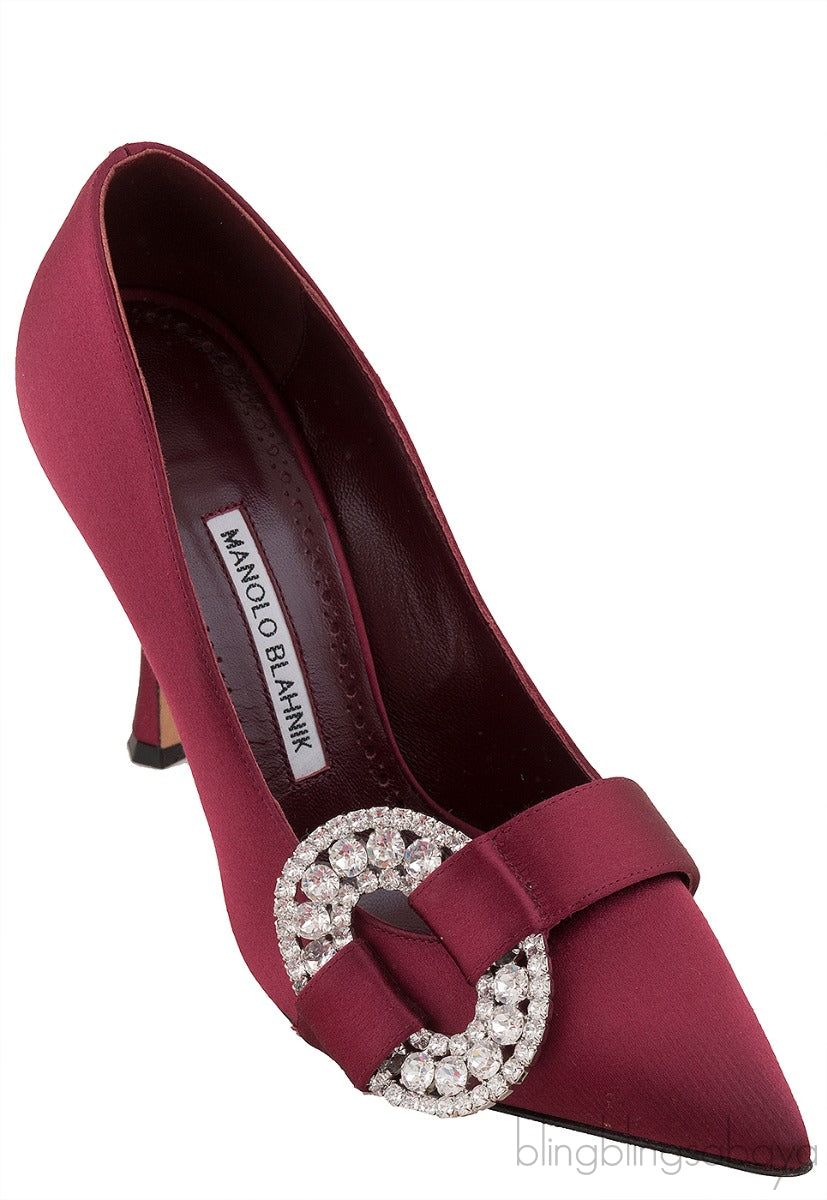 Tartonacri Satin Heels Burgundy