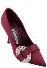 Tartonacri Satin Heels Burgundy