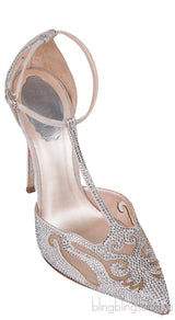 Crystal Emb. Mesh Trimmed Pumps