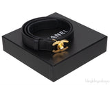 Chanel Black Caviar CC Turnlock Vintage Belt