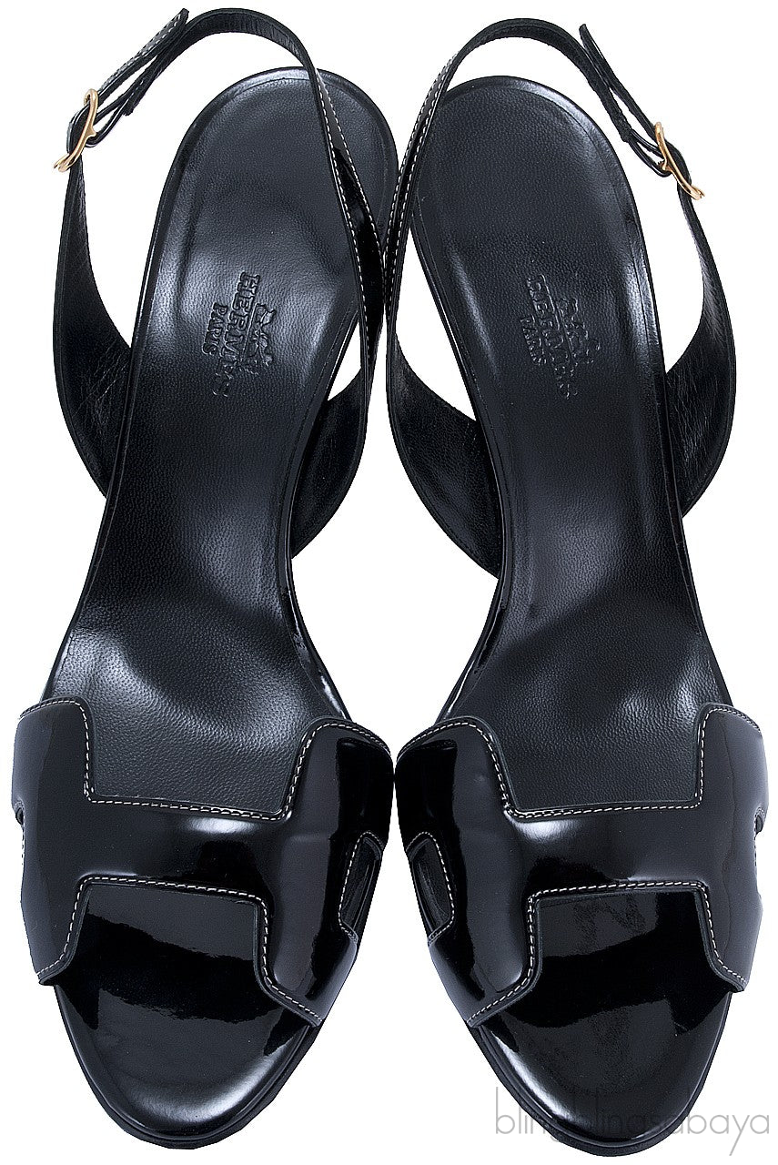Night 70 Black Slingback Sandals