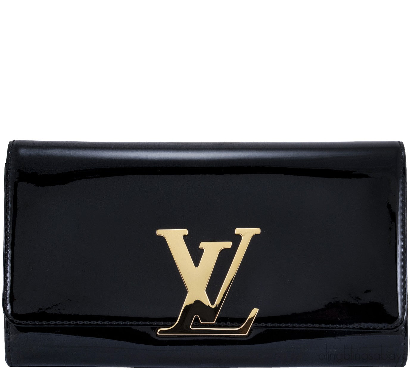 Louise Black Patent Clutch