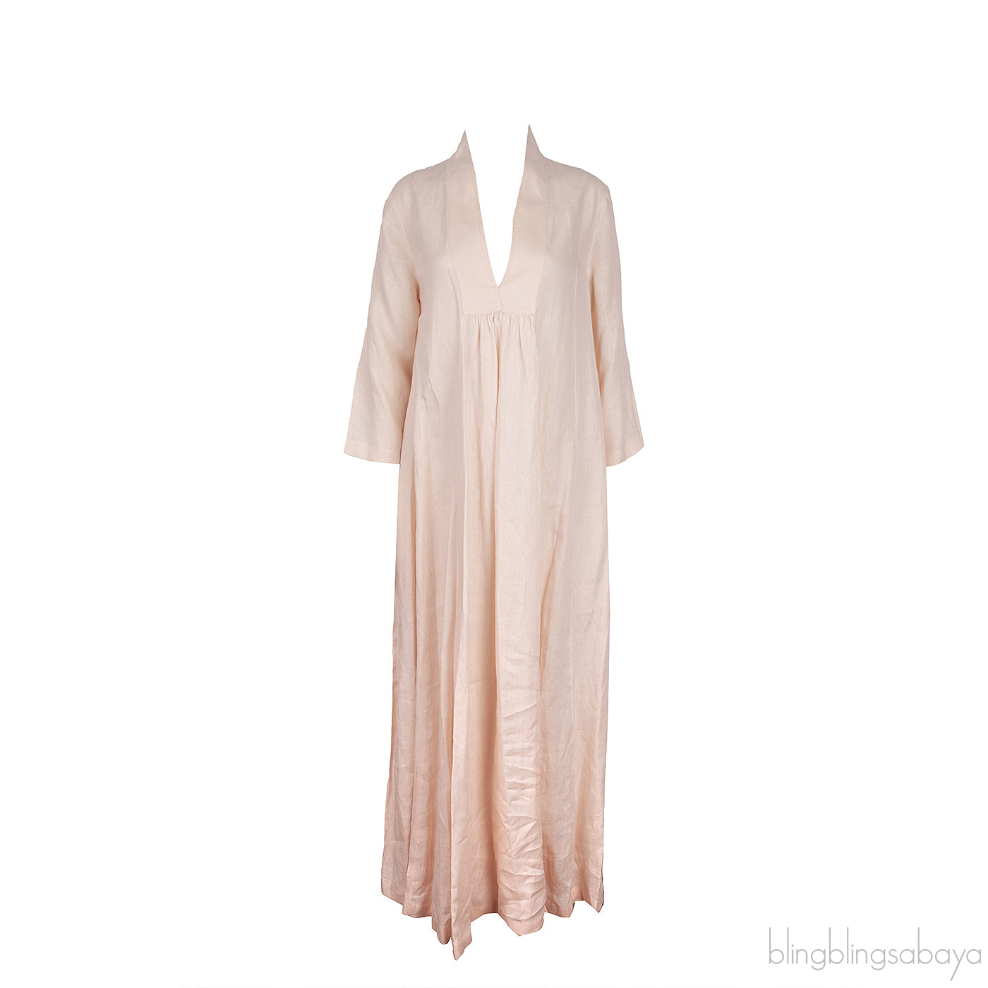 Peach Linen Kaftan Dress