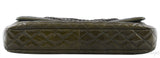 2.55 Olive Green Patent Quilted Flap XL