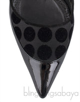 Black Mesh Polka Dot Heels