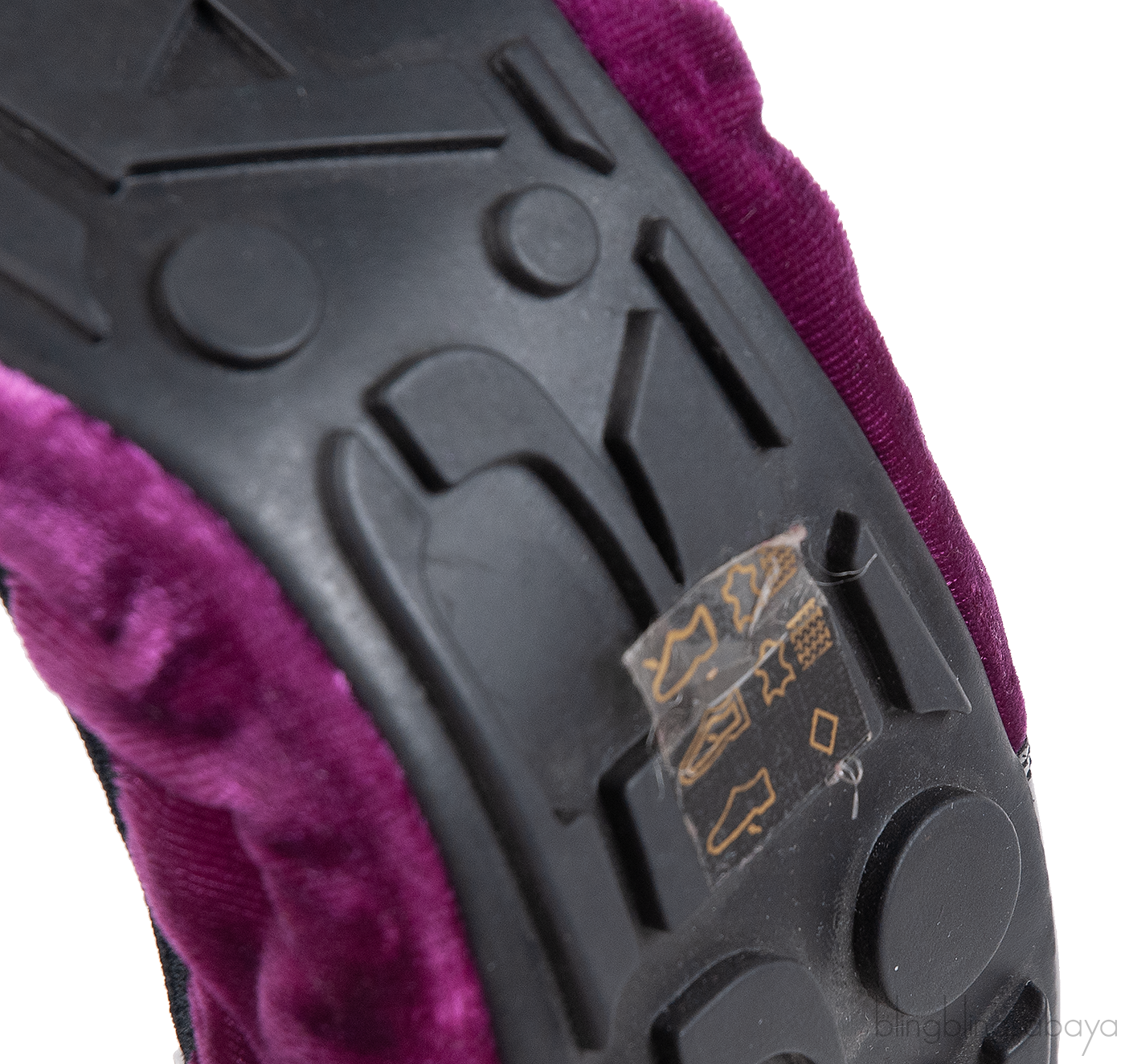 Prada Velvet Purple & Black Sport Ballet Flats