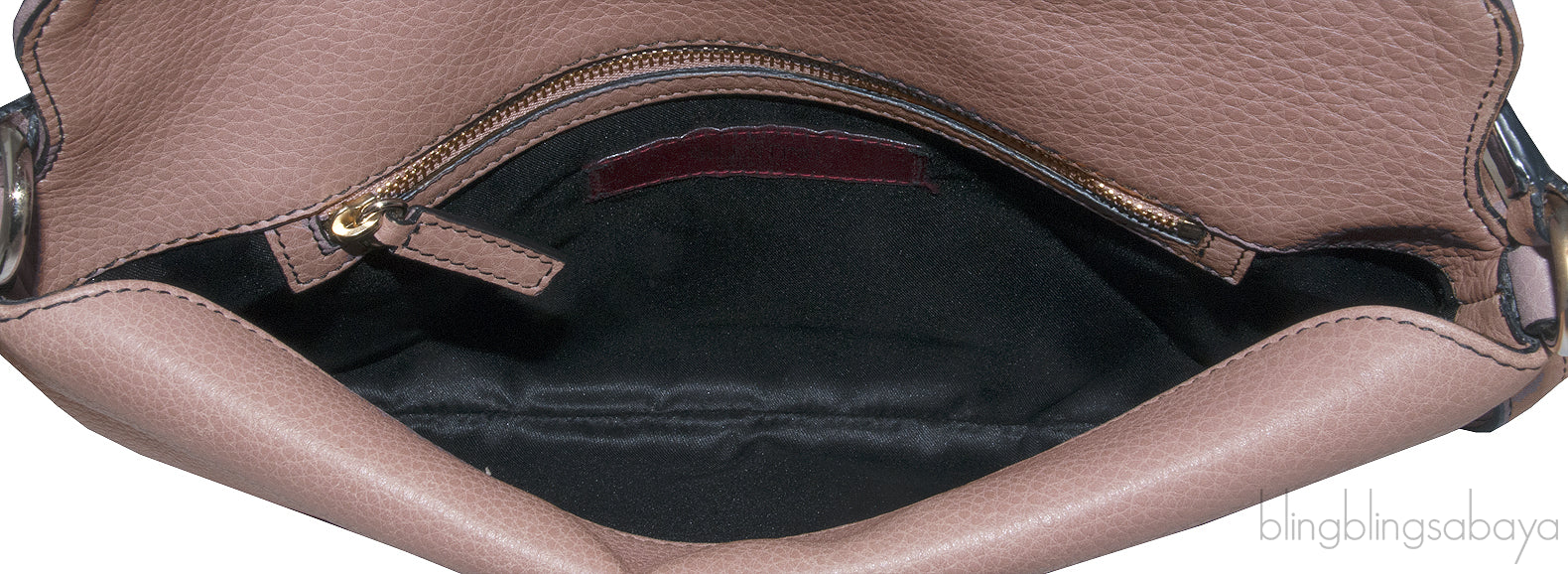 Dusty Pink V Logo Shoulder Bag