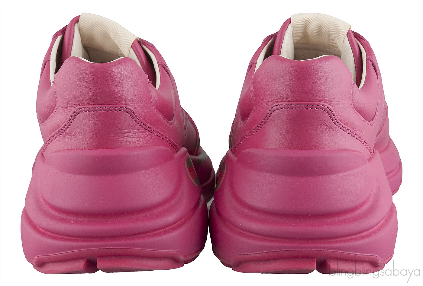 Pink Rhyton Logo Leather Sneaker