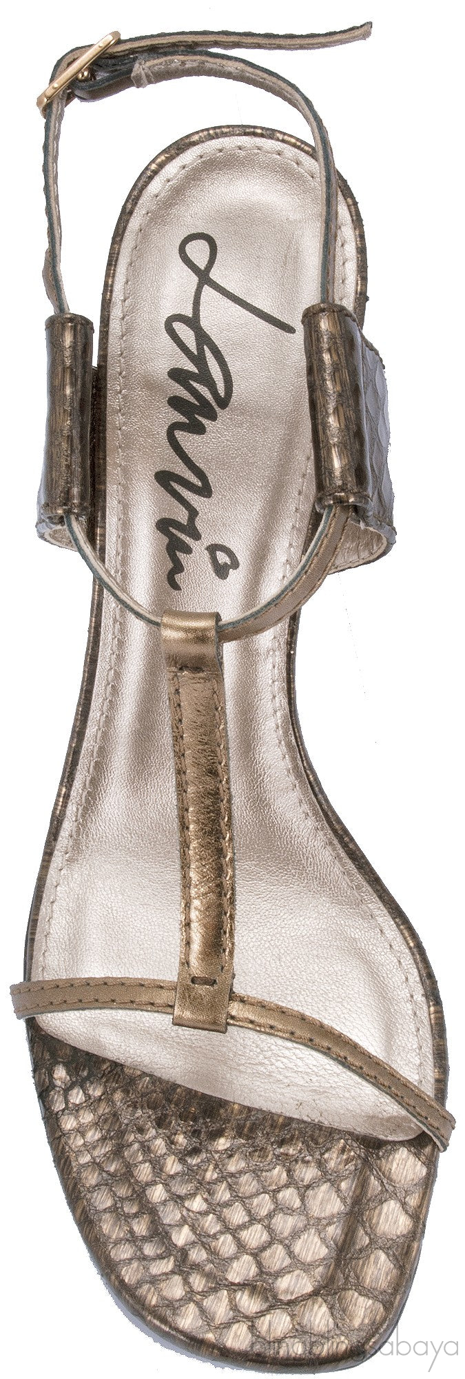 Snake Effect Leather Sandals