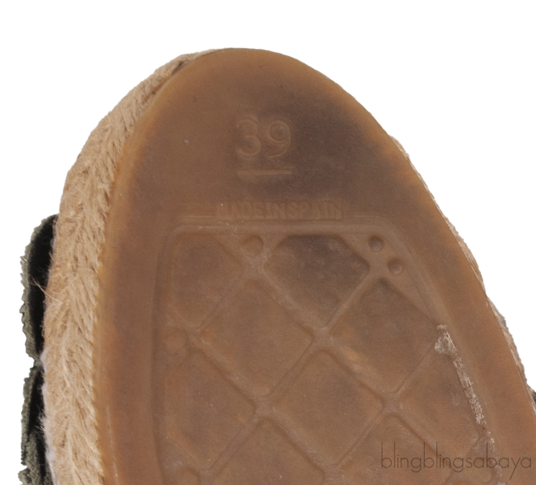 Army Green Camellia Canvas Espadrille