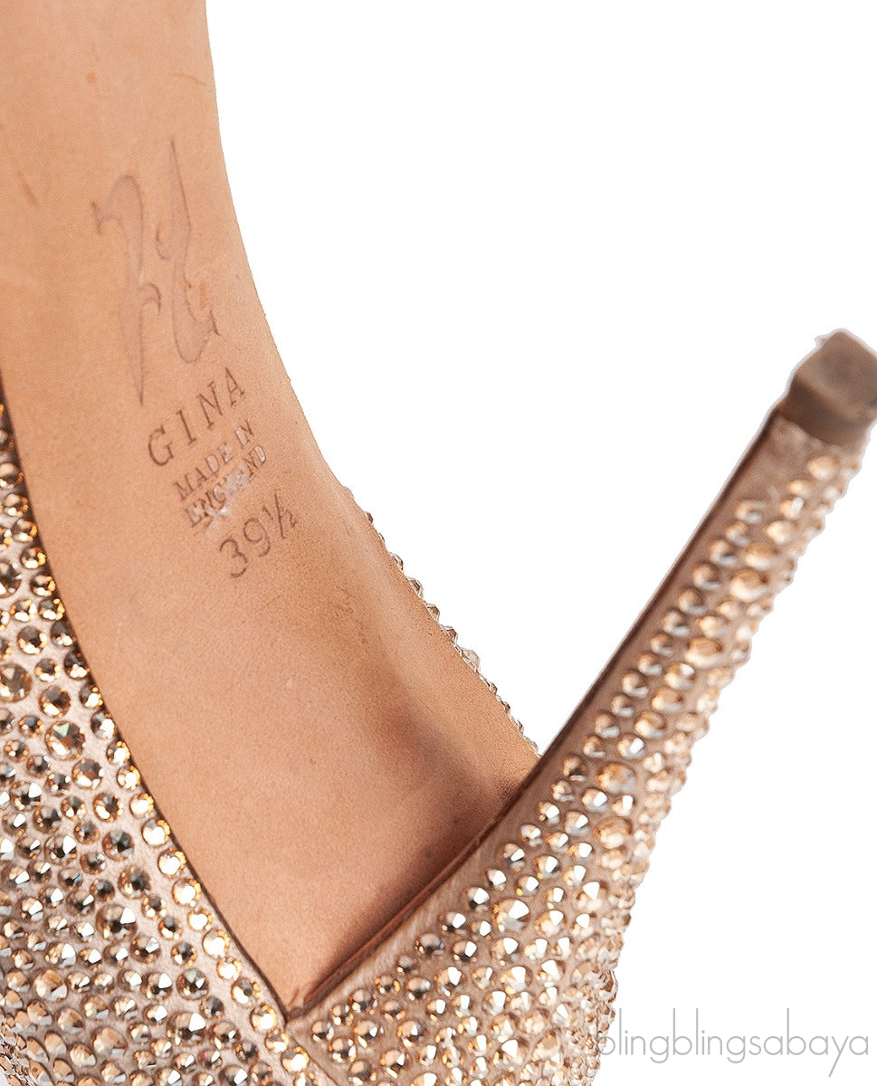 Gold Crystal PVC Heels