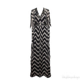 Milly Bi-color Zig-Zag Pattern Kaftan Dress