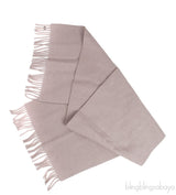 Grey Wool Fringed Scarf