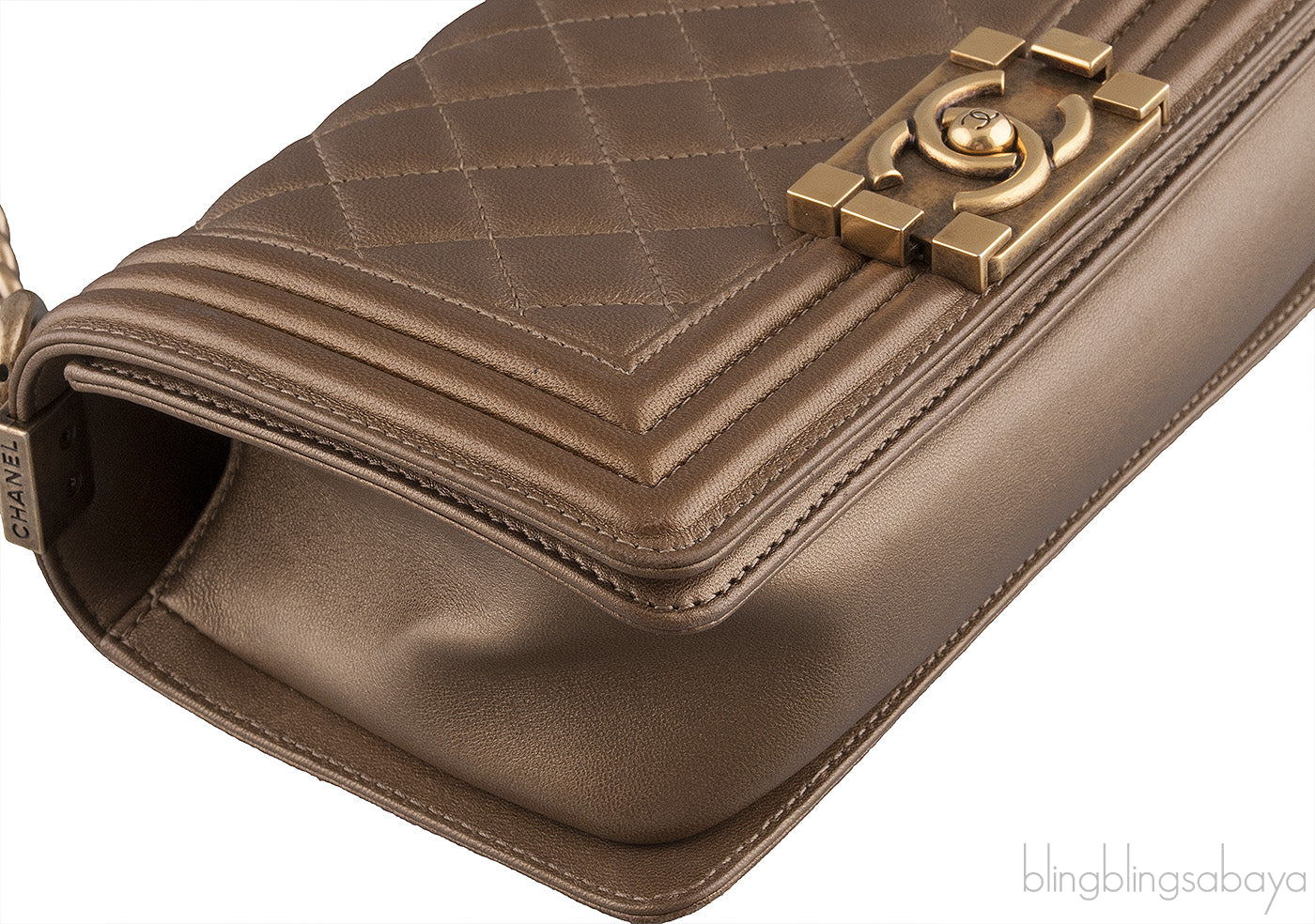 Small Gold Quilted Le Boy