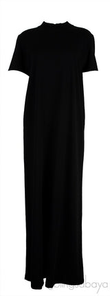 Black Cotton Plain Maxi Dress