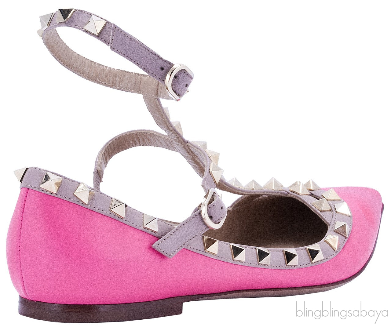 Pink Rockstud Flat Ballerina