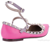 Pink Rockstud Flat Ballerina