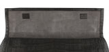 Grey Long Crocodile Clutch
