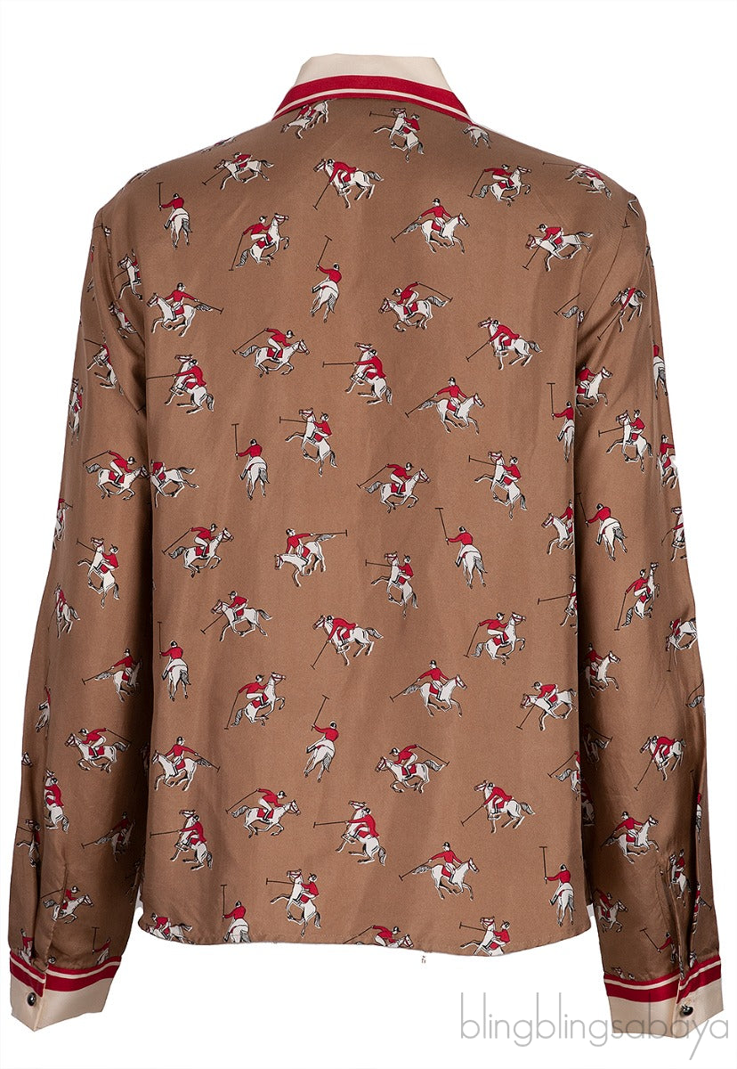 Brown Horse & Rider Printed Shirt