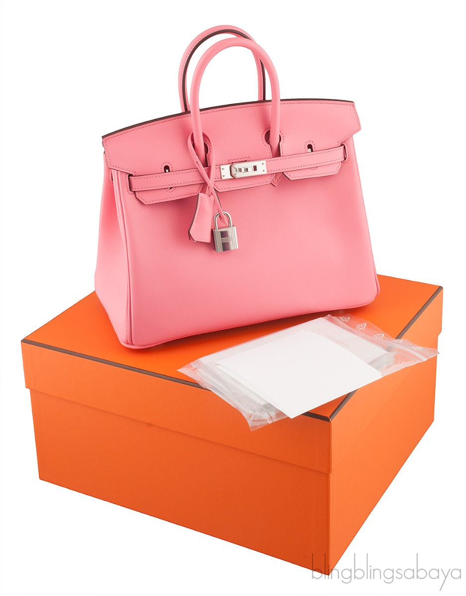 Birkin 25 Swift Rose Ete PHW