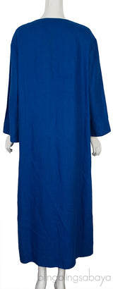 Blue Linen Kaftan Dress