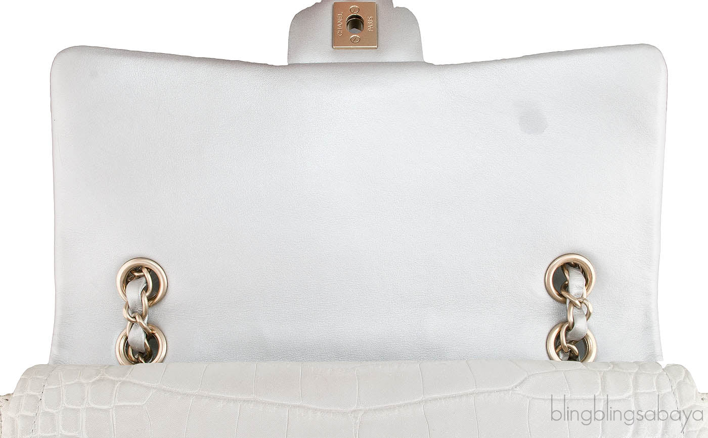 Classic Silver Metallic Crocodile Brass Matte CC