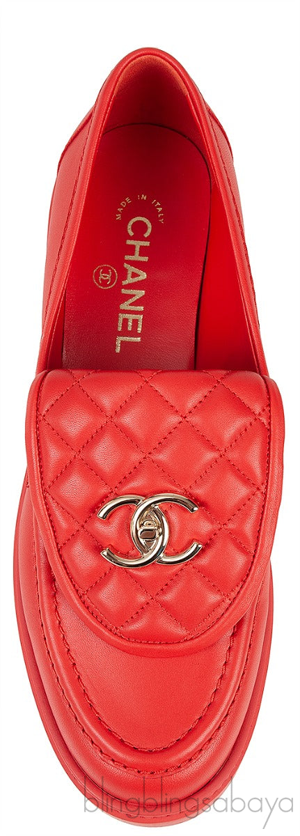 Lambskin CC Turnlock Quilted Loafers