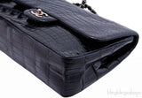 Classic Jumbo Black Shiny Croco